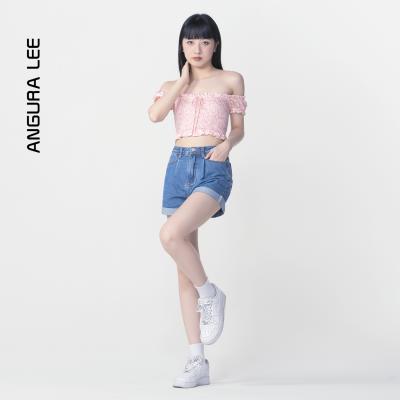 春夏新款經(jīng)典水洗中藍女裝短褲